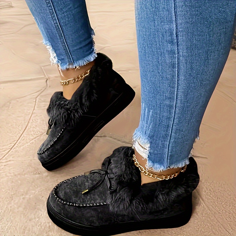 Women’s Cozy Winter Ankle Boots – Warm Plush-Lined Slip-On Snow Boots