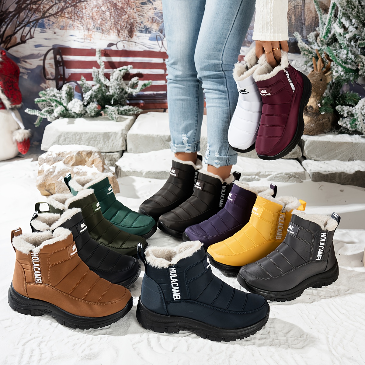 Women’s Durable Fleece-Lined Boots – Warm, Wear-Resistant & Easy to Walk In
