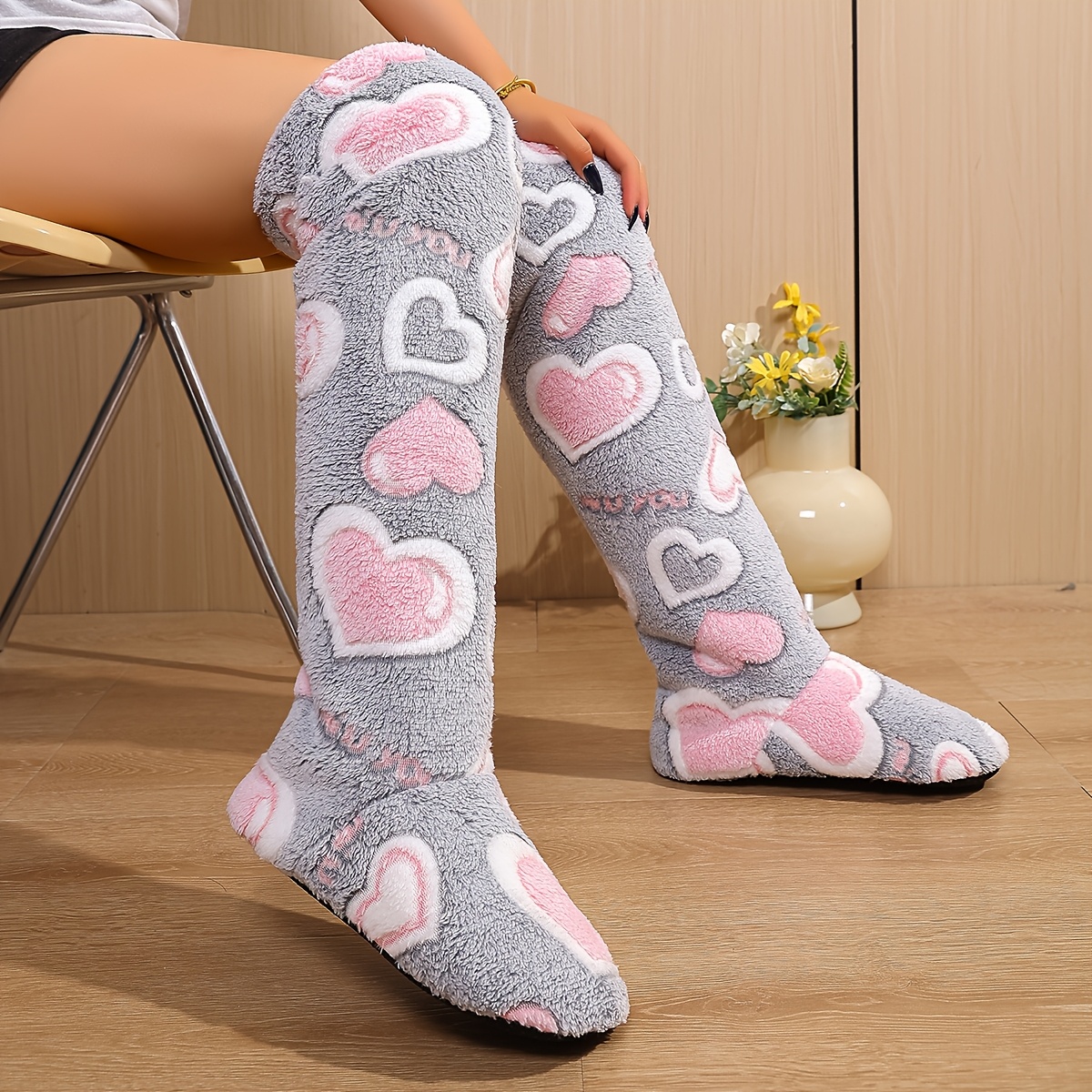 Women’s Soft Over-the-Knee House Boots-Soft Comfort with Quiet Non-Slip Sole