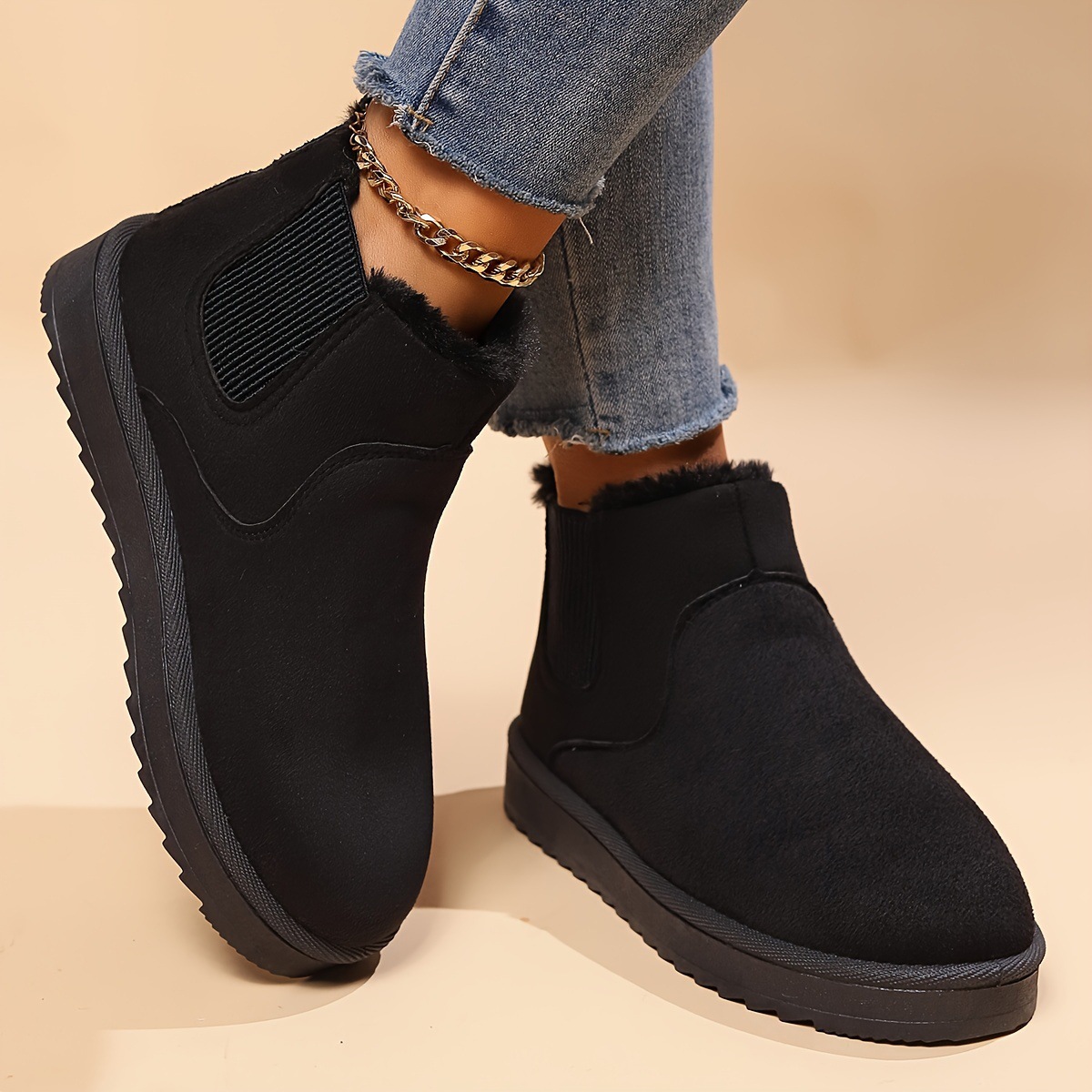 Women’s Cozy Slip-On Winter Ankle Boots – Warm Lined, Non-Slip & Easy On/Off Comfort Shoes