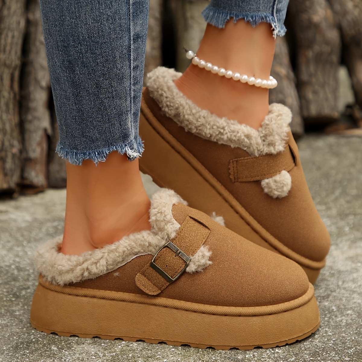 Women’s Warm & Comfortable Mules – Soft Plush-Lined Shoes