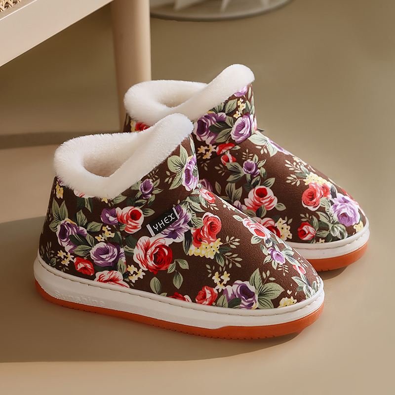 Women’s Bright Floral Winter Shoes – Cozy Warm Shoes to Brighten Up Cold Days