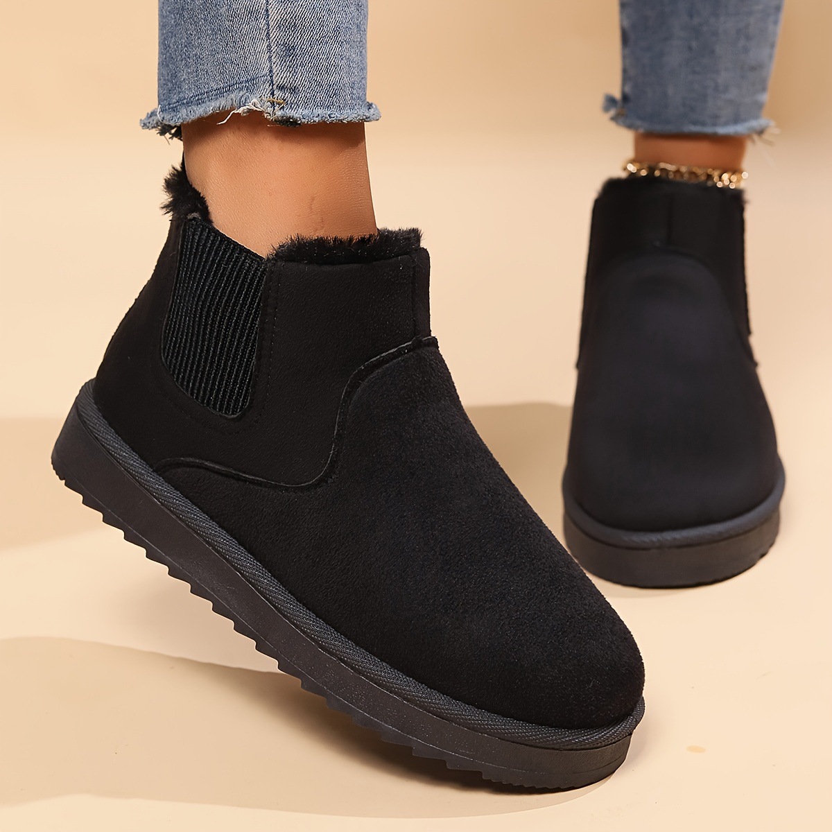 Women’s Cozy Slip-On Winter Ankle Boots – Warm Lined, Non-Slip & Easy On/Off Comfort Shoes