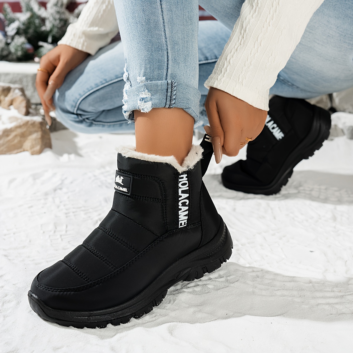 Women’s Durable Fleece-Lined Boots – Warm, Wear-Resistant & Easy to Walk In