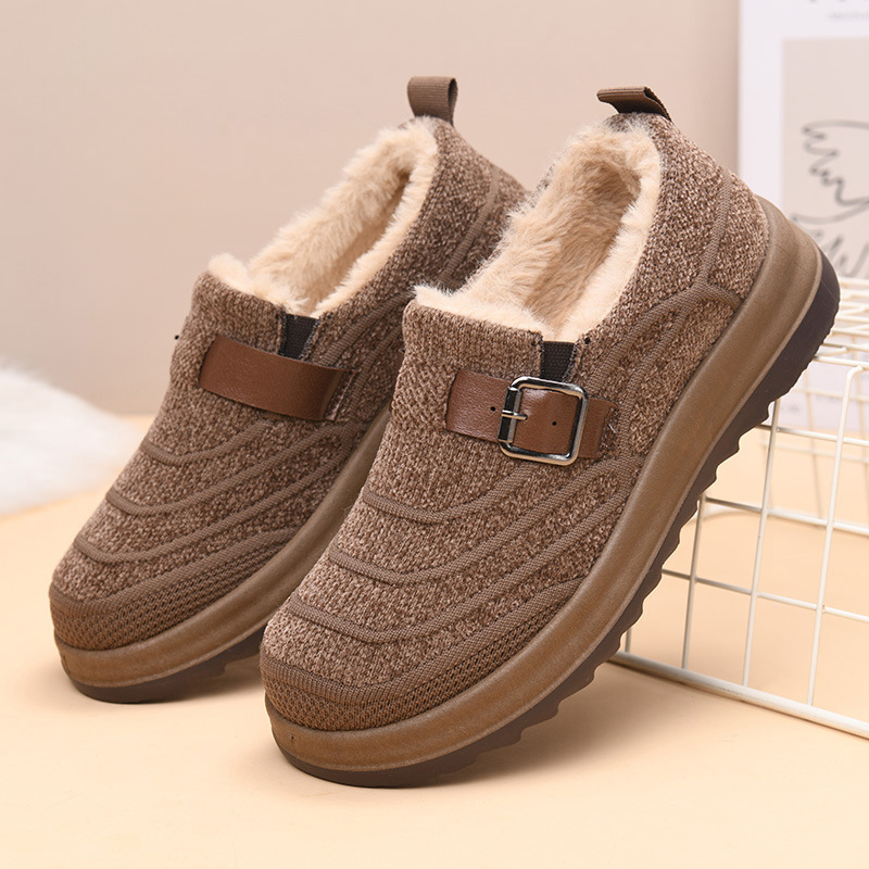 Women’s Warm Slip-On Winter Shoes – Anti-Slip Comfort Walking Loafers with Soft Fleece Lining