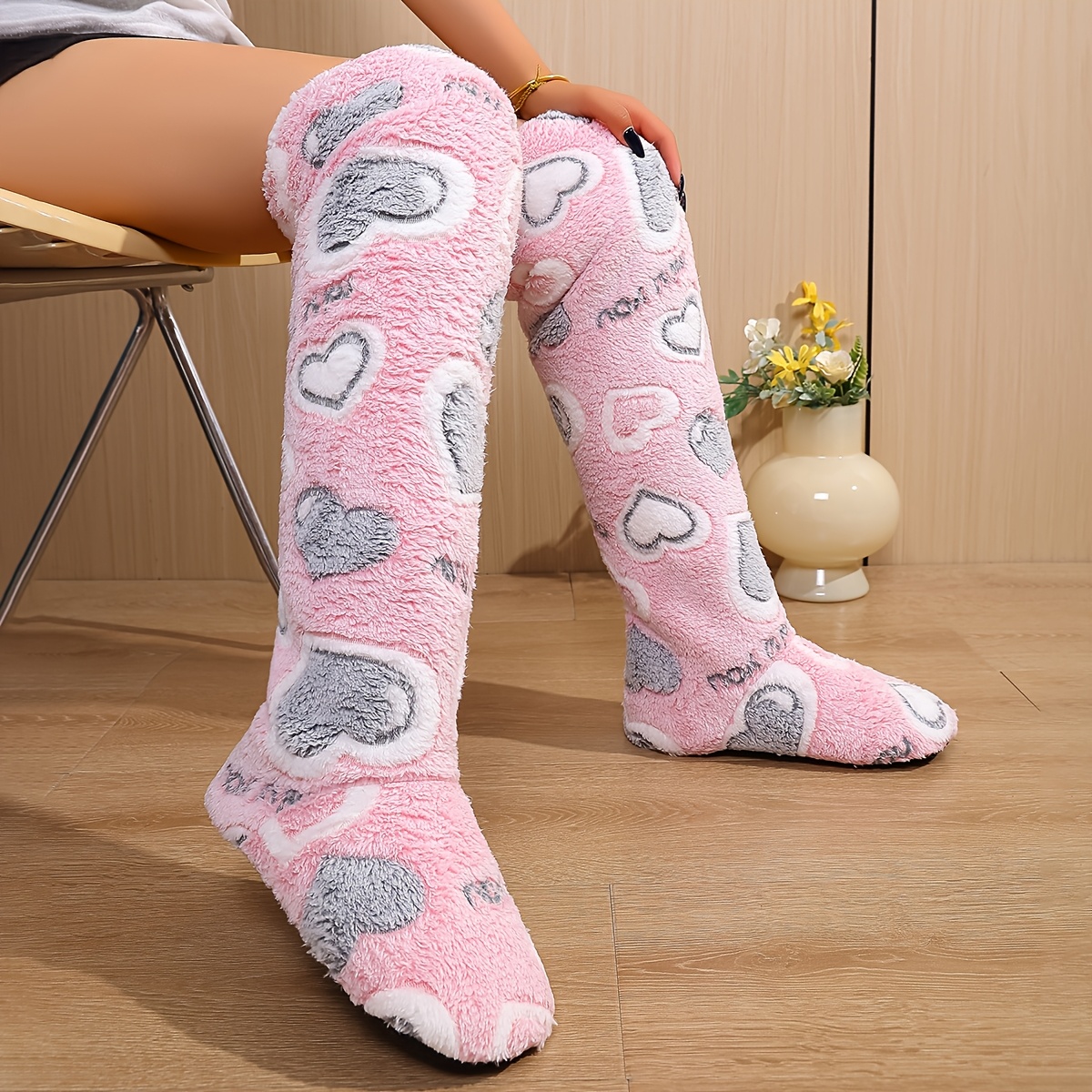 Women’s Soft Over-the-Knee House Boots-Soft Comfort with Quiet Non-Slip Sole