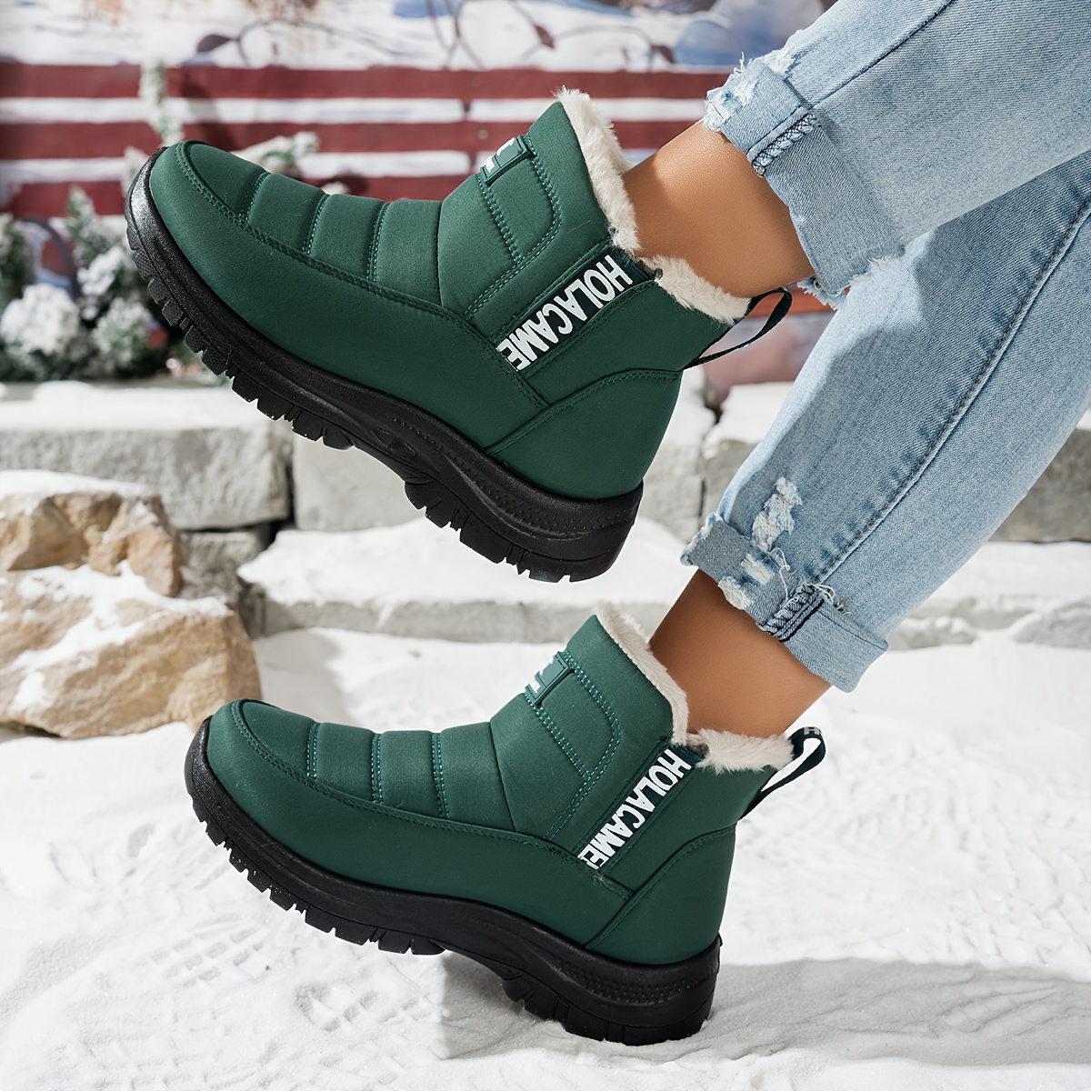 Women’s Durable Fleece-Lined Boots – Warm, Wear-Resistant & Easy to Walk In