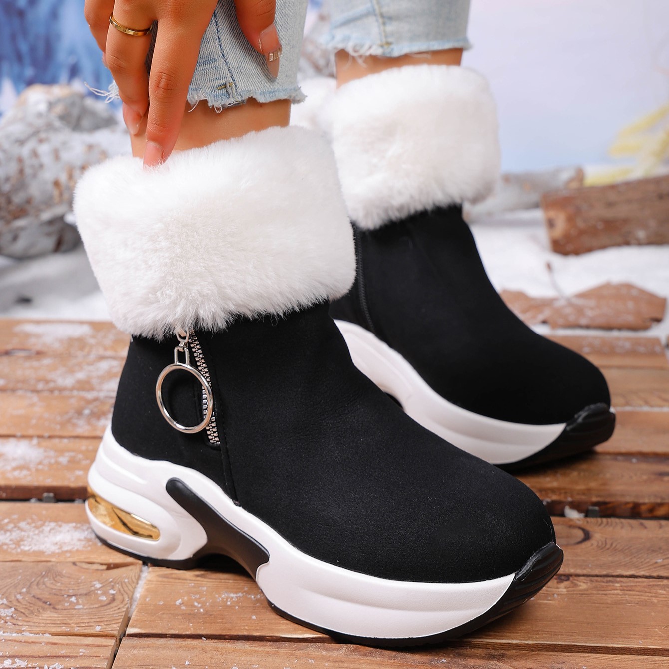 Women’s Warm Wedge Snow Boots