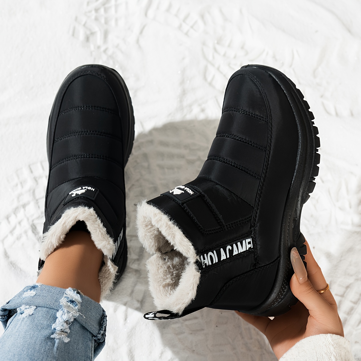 Women’s Durable Fleece-Lined Boots – Warm, Wear-Resistant & Easy to Walk In