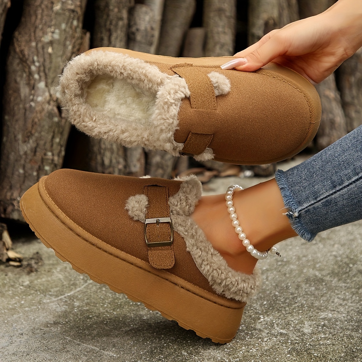 Women’s Warm & Comfortable Mules – Soft Plush-Lined Shoes