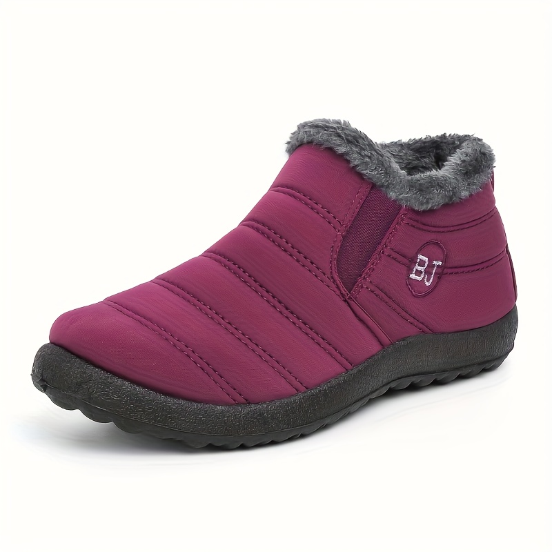 High Quality Women's Winter Boots - Slip-On Ankle Snow Boots with Fleece