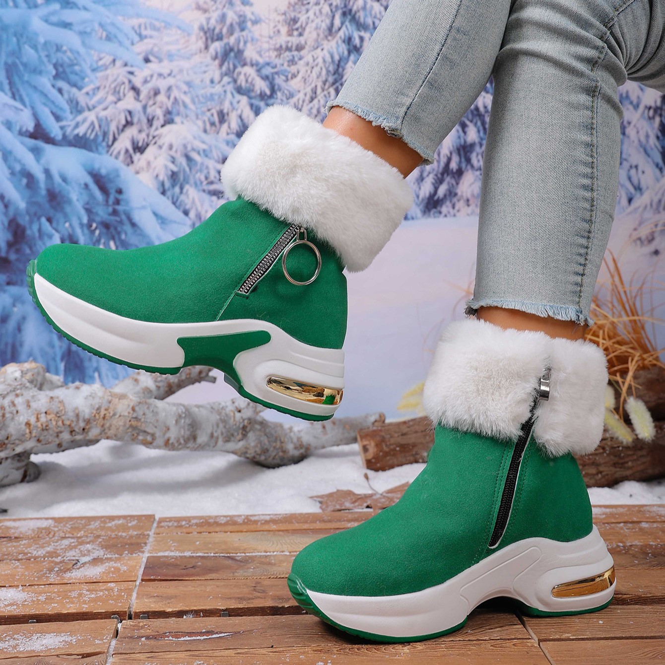 Women’s Warm Wedge Snow Boots
