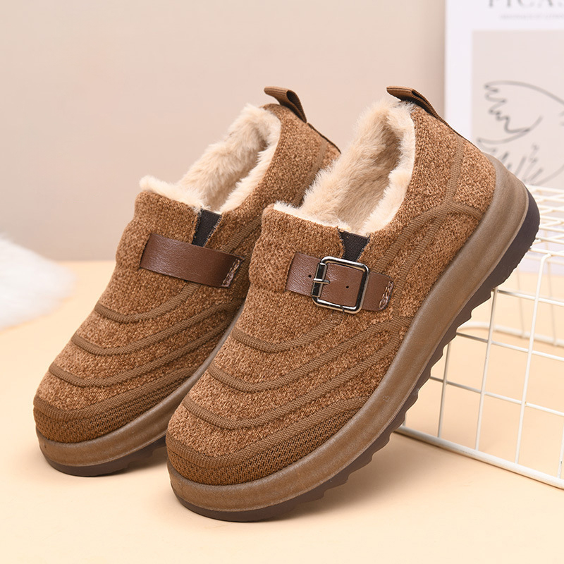 Women’s Warm Slip-On Winter Shoes – Anti-Slip Comfort Walking Loafers with Soft Fleece Lining