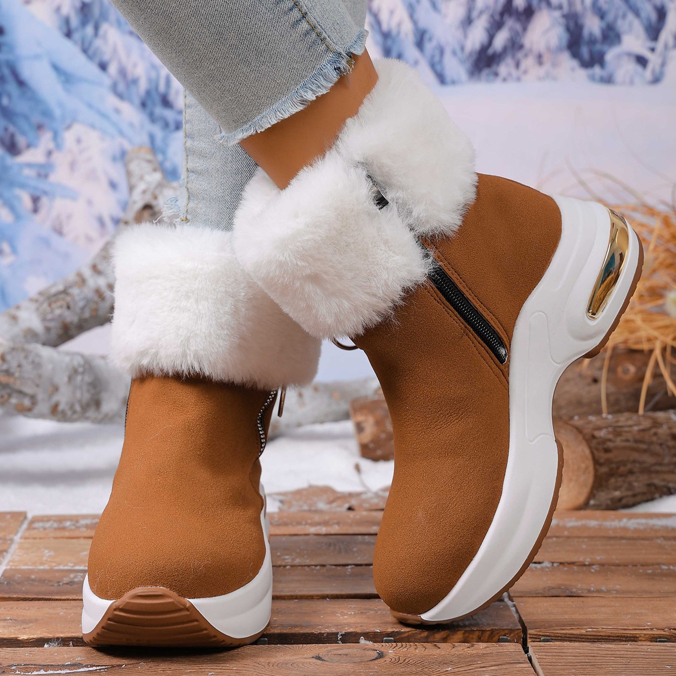 Women’s Warm Wedge Snow Boots