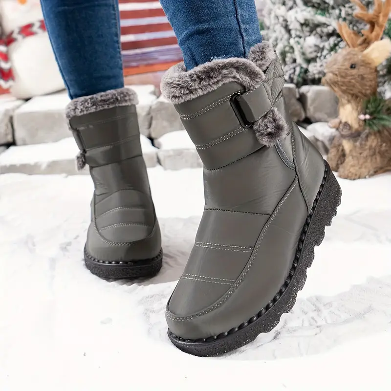 Women’s Winter Fur-Lined Snow Boots – Warm, Waterproof & Non-Slip Ankle Boots for Cold Weather