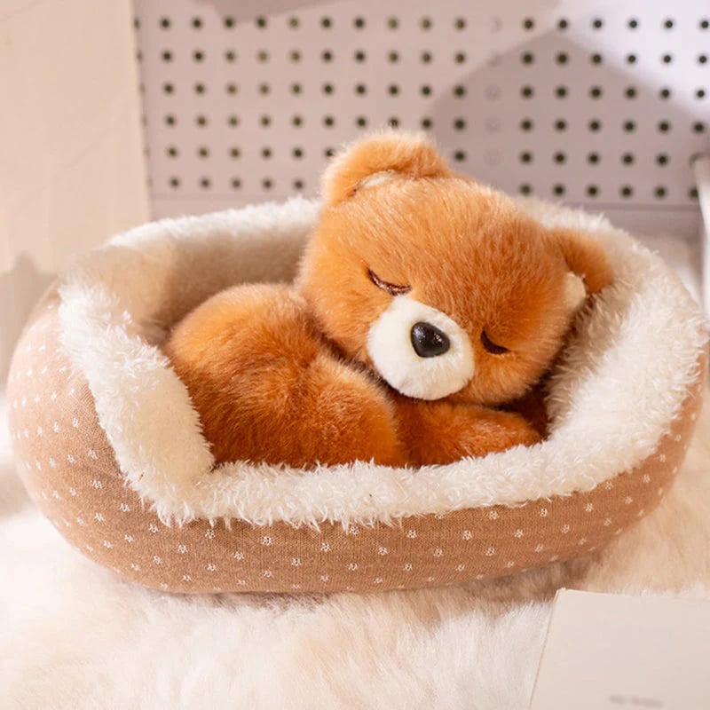 🏠 Adorable Sleeping Animal Plush Toy 🐾  Perfect Bedtime Companion