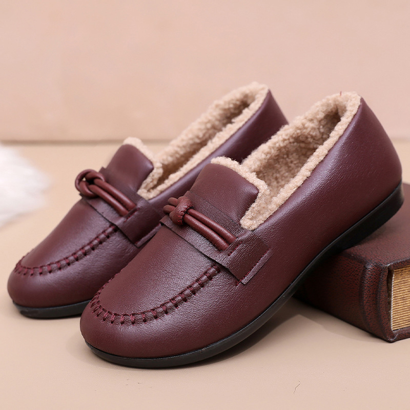 Women’s Winter Warm Slip-On Shoes – Cozy Fleece Lined, Non-Slip, Easy Comfort Loafers