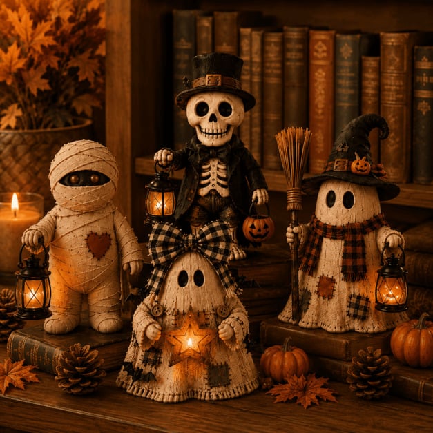 🔥Last Day 47% OFF -👻Cute & Spooky Halloween Mantel Décor Collection