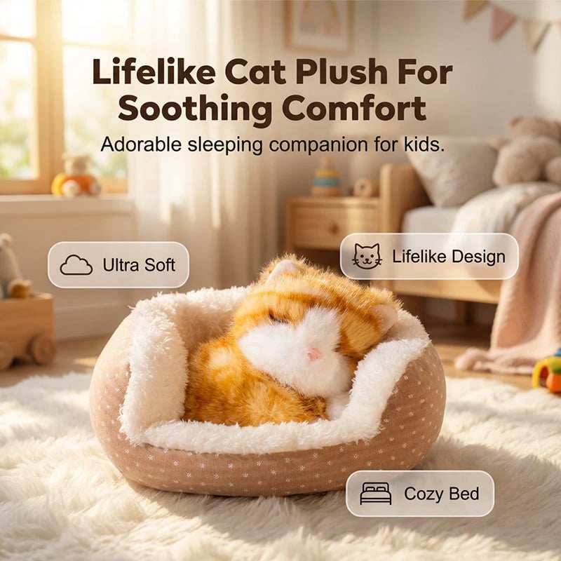 🏠 Adorable Sleeping Animal Plush Toy 🐾  Perfect Bedtime Companion