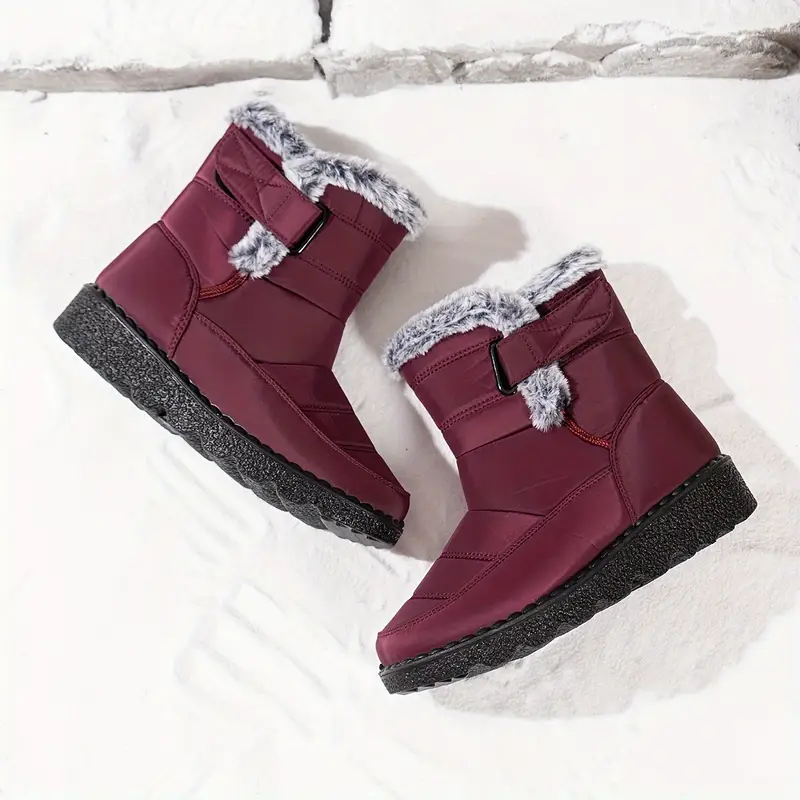Women’s Winter Fur-Lined Snow Boots – Warm, Waterproof & Non-Slip Ankle Boots for Cold Weather