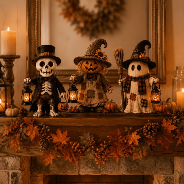 🔥Last Day 47% OFF -👻Cute & Spooky Halloween Mantel Décor Collection