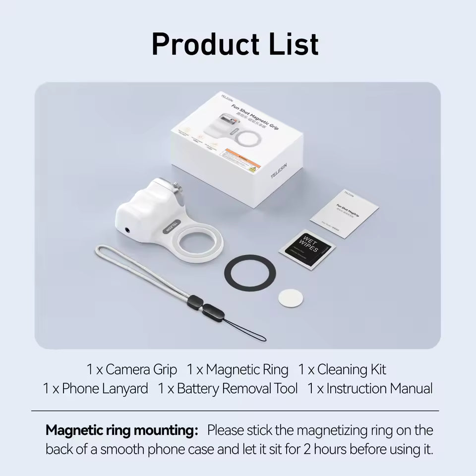 Magnetic Phone Camera Grip with Shutter