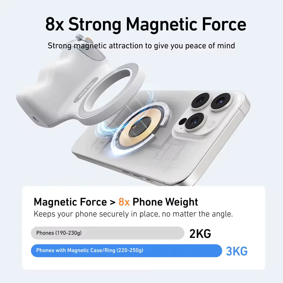 Magnetic Phone Camera Grip with Shutter