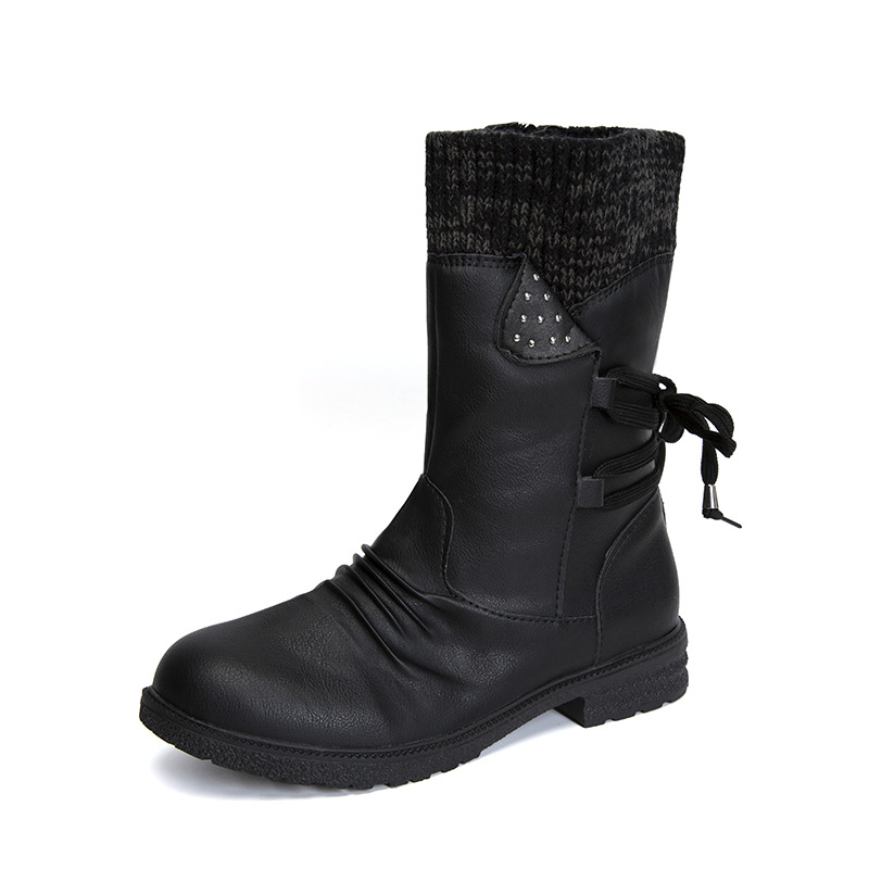 Women’s Vintage Mid-Calf Boots – Comfortable Outdoor Boots with Non-Slip Sole
