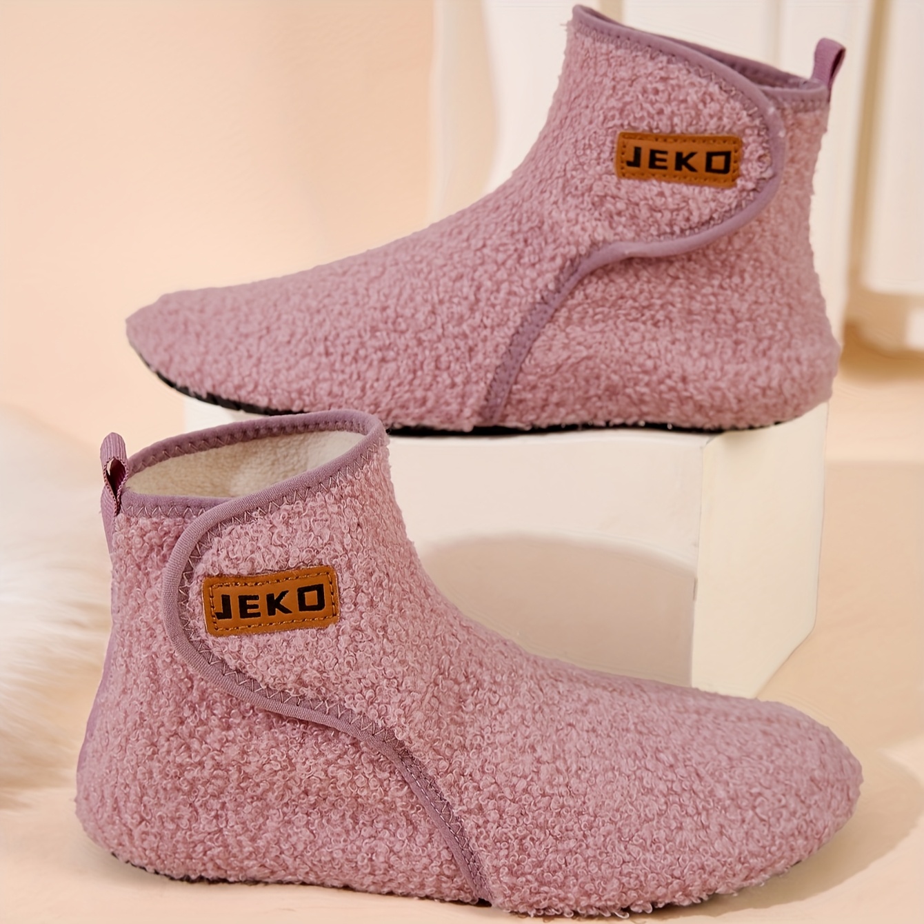 Women’s Cozy Fleece Slippers – Warm, Lightweight High-Top Slip-On House Shoes with Non-Slip Sole