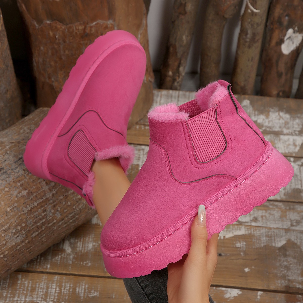 Women’s Warm Thick-Sole Boots – Comfortable Non-Slip Winter Footwear