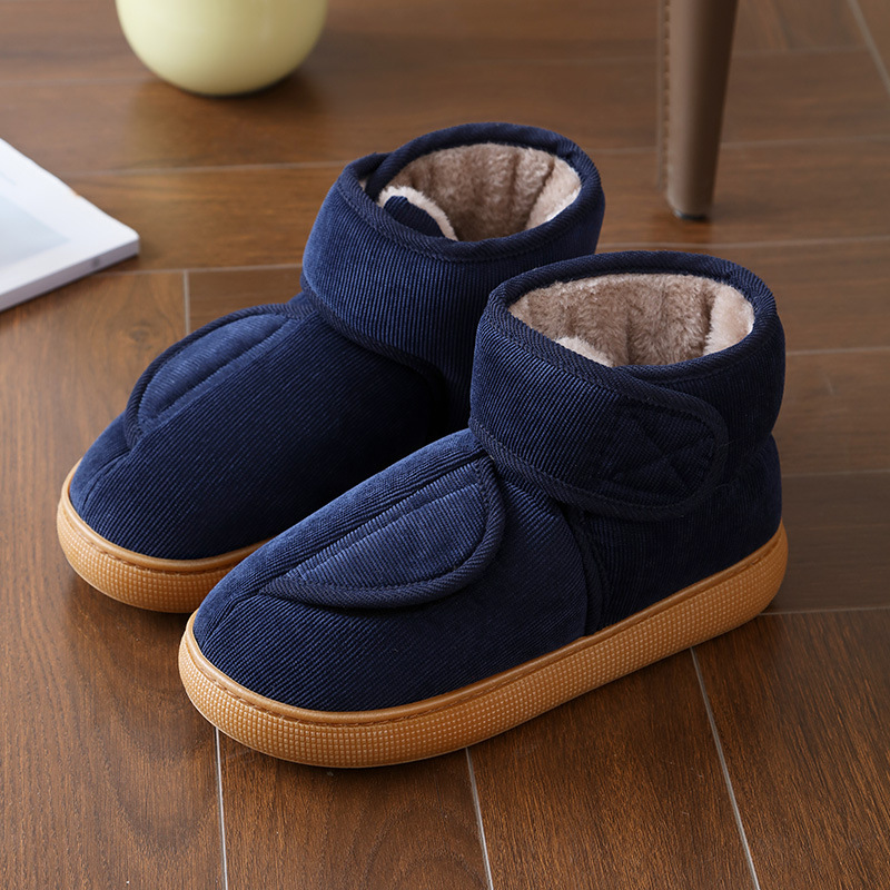 Women’s Fully Opening Velcro Shoes – Warm Plush-Lined Winter Shoes with a Non-Slip Supportive Sole