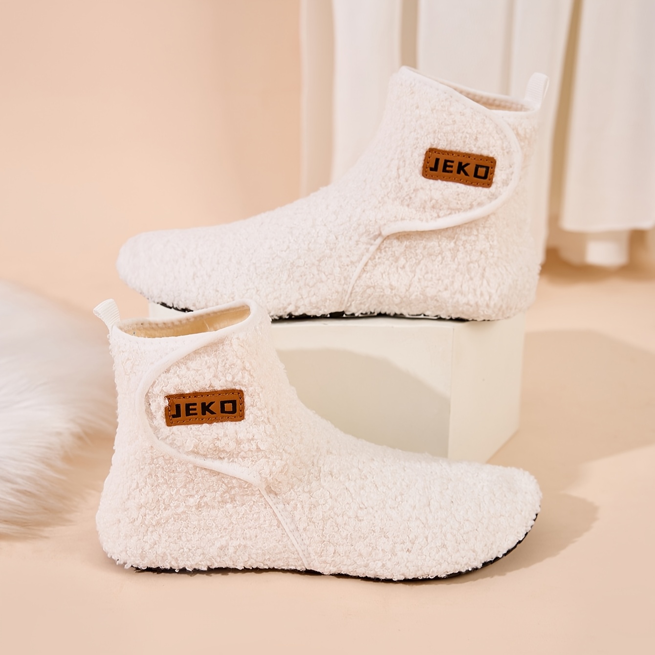 Women’s Cozy Fleece Slippers – Warm, Lightweight High-Top Slip-On House Shoes with Non-Slip Sole