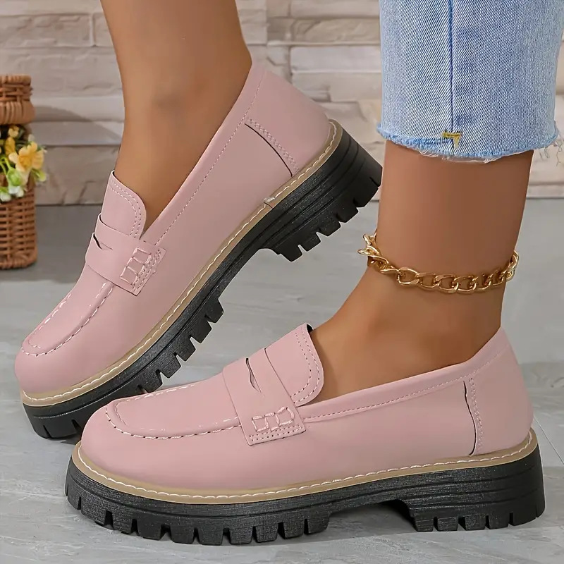 Women’s Comfortable Everyday Loafers – Cushioned Platform Sole with Timeless Style