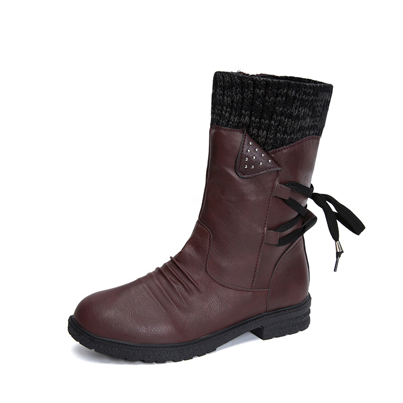 Women’s Vintage Mid-Calf Boots – Comfortable Outdoor Boots with Non-Slip Sole