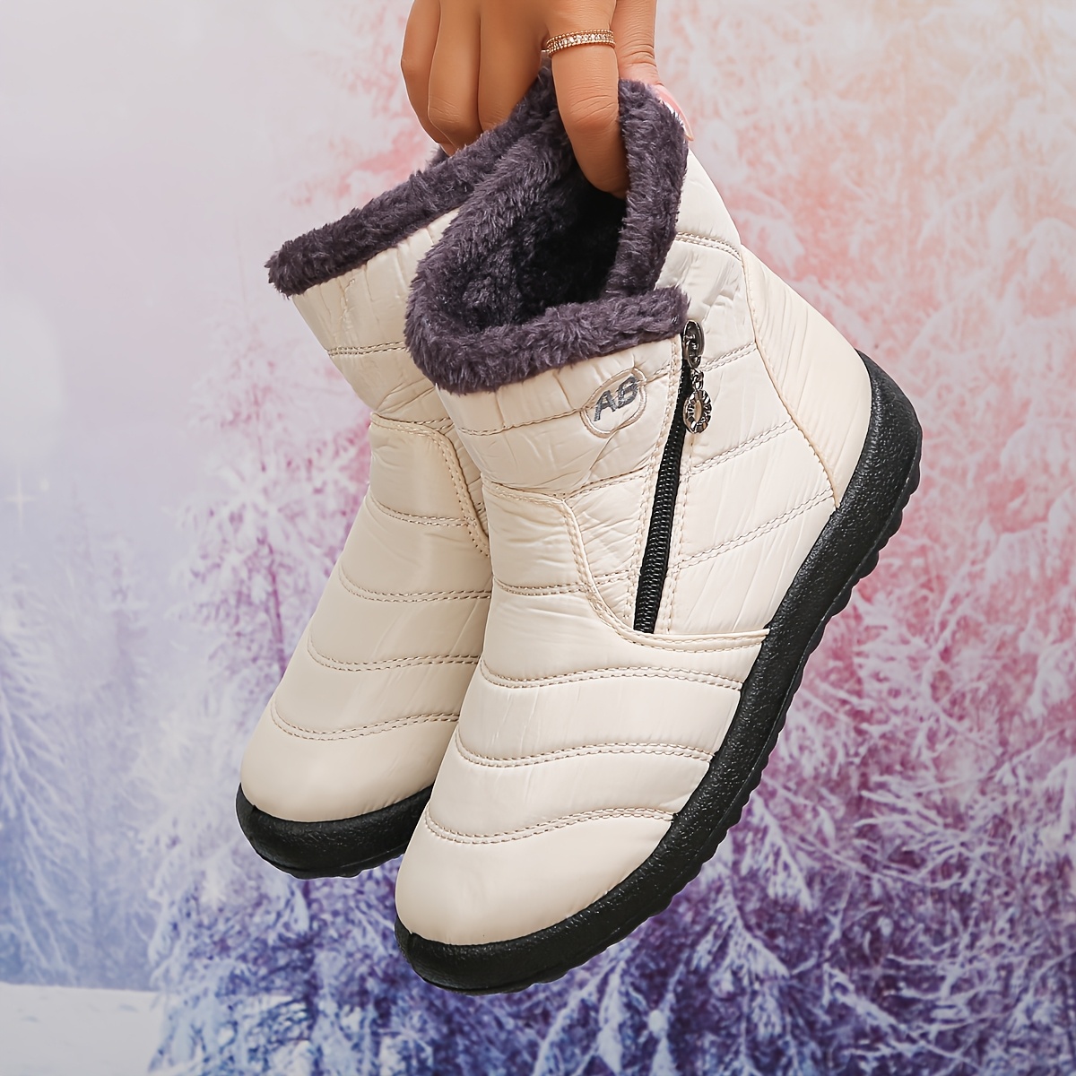 Women’s  Comfortable Winter Ankle Boots – Waterproof, Non-Slip Boots  for Shopping & Daily Wear