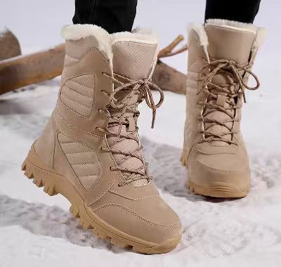 Women’s Tall Winter Snow Boots with Warm Fleece Lining & Non-Slip Sole