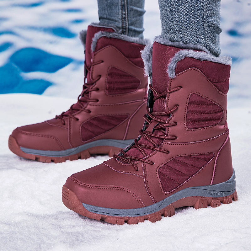 Women’s Tall Winter Snow Boots with Warm Fleece Lining & Non-Slip Sole