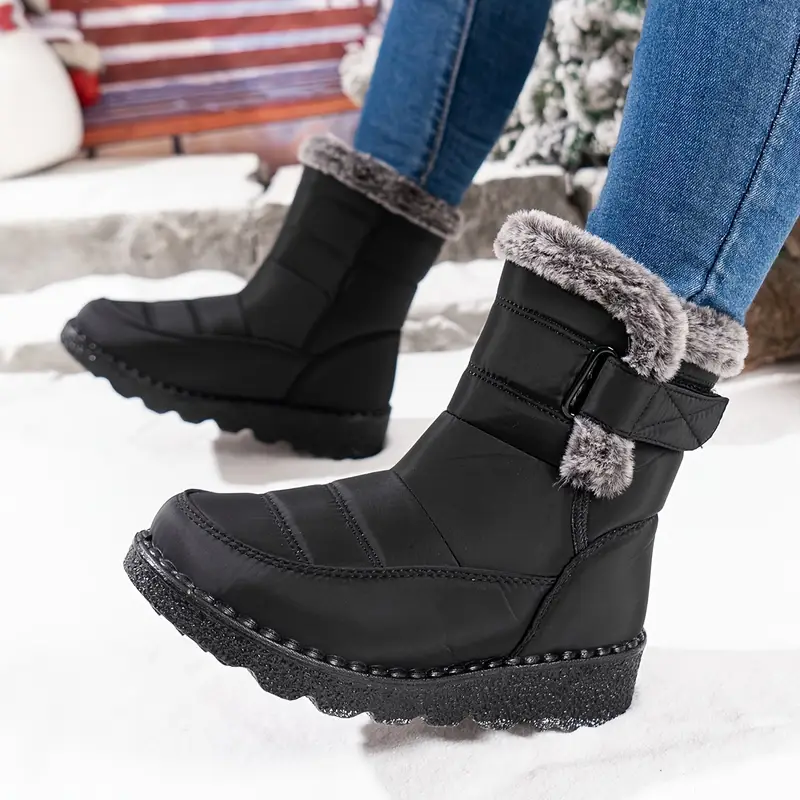 Women’s Winter Fur-Lined Snow Boots – Warm, Waterproof & Non-Slip Ankle Boots for Cold Weather