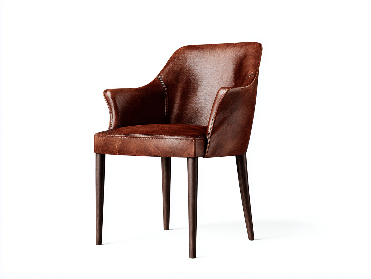 Sillas de comedor tapizadas de cuero sintético 58x60x88 cm - marrón - diseño moderno-Sofagetshop