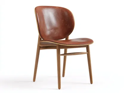 Sillas de comedor cuero sintético y madera 52x58x82 cm - marrón y natural - estilo moderno-Sofagetshop