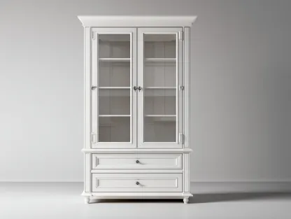 Vitrina madera y vidrio 100x45x200 cm - blanco - estilo clásico-Sofagetshop