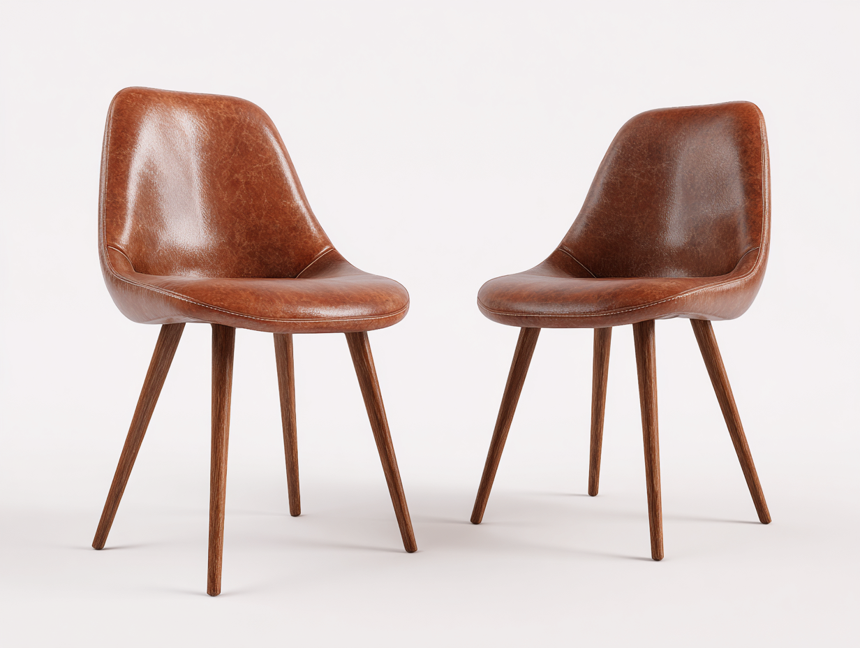 Sillas de comedor tapizadas 48x52x82 cm - marrón - diseño moderno para comedor-Sofagetshop