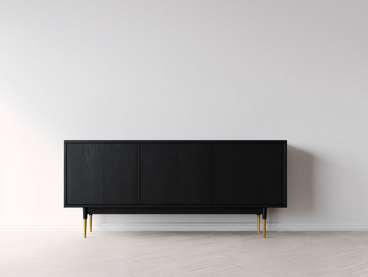 Mueble recibidor madera 180x40x75 cm negro diseño moderno almacenamiento entrada-Sofagetshop