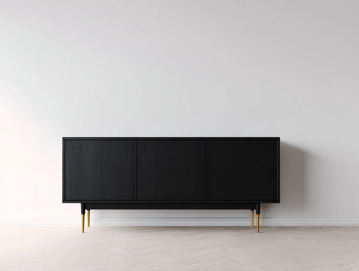 Mueble recibidor madera 180x40x75 cm negro diseño moderno almacenamiento entrada-Sofagetshop