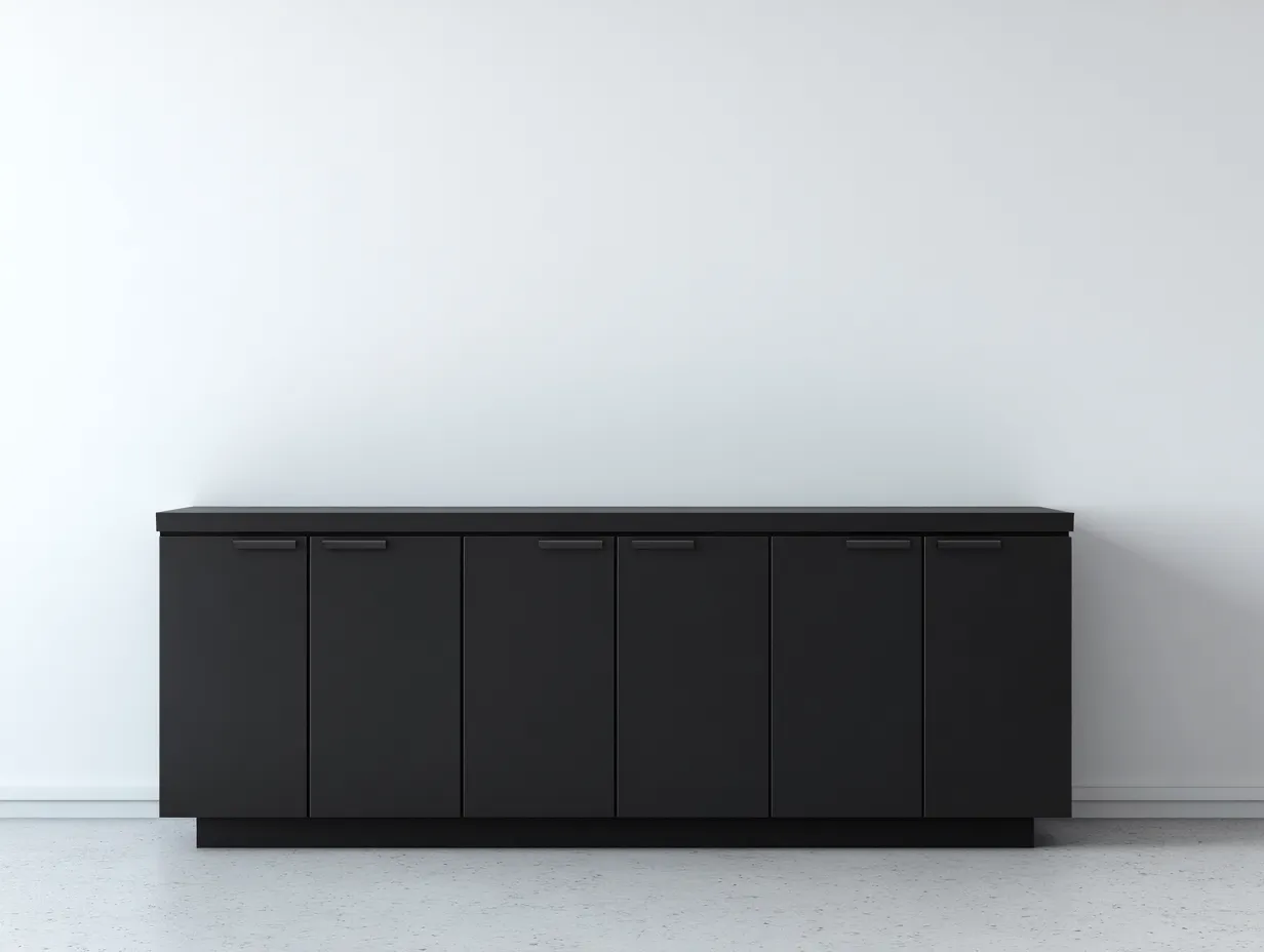 Mueble recibidor de madera con 6 puertas 180x40x80 cm - negro - diseño moderno-Sofagetshop