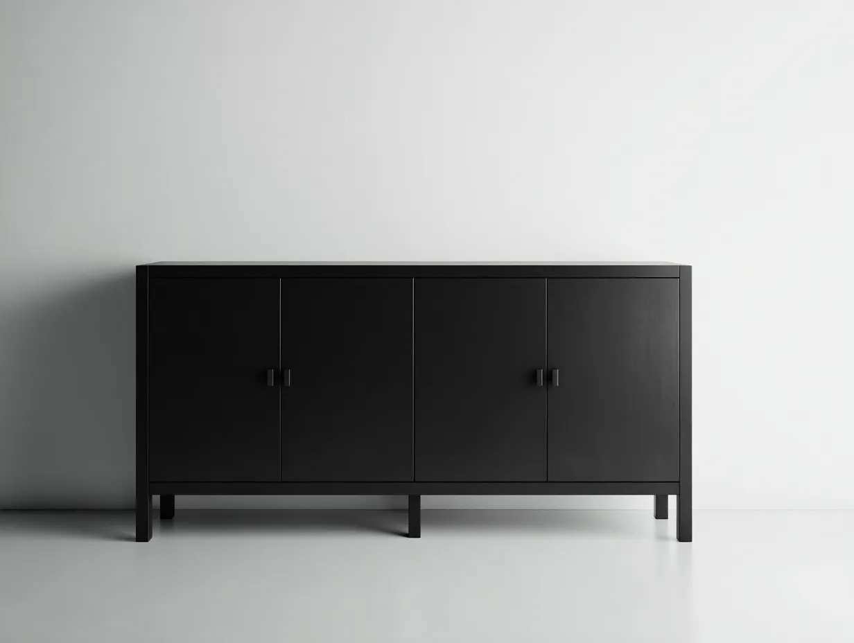 Mueble recibidor madera 160x40x80 cm negro diseño moderno almacenamiento entrada-Sofagetshop