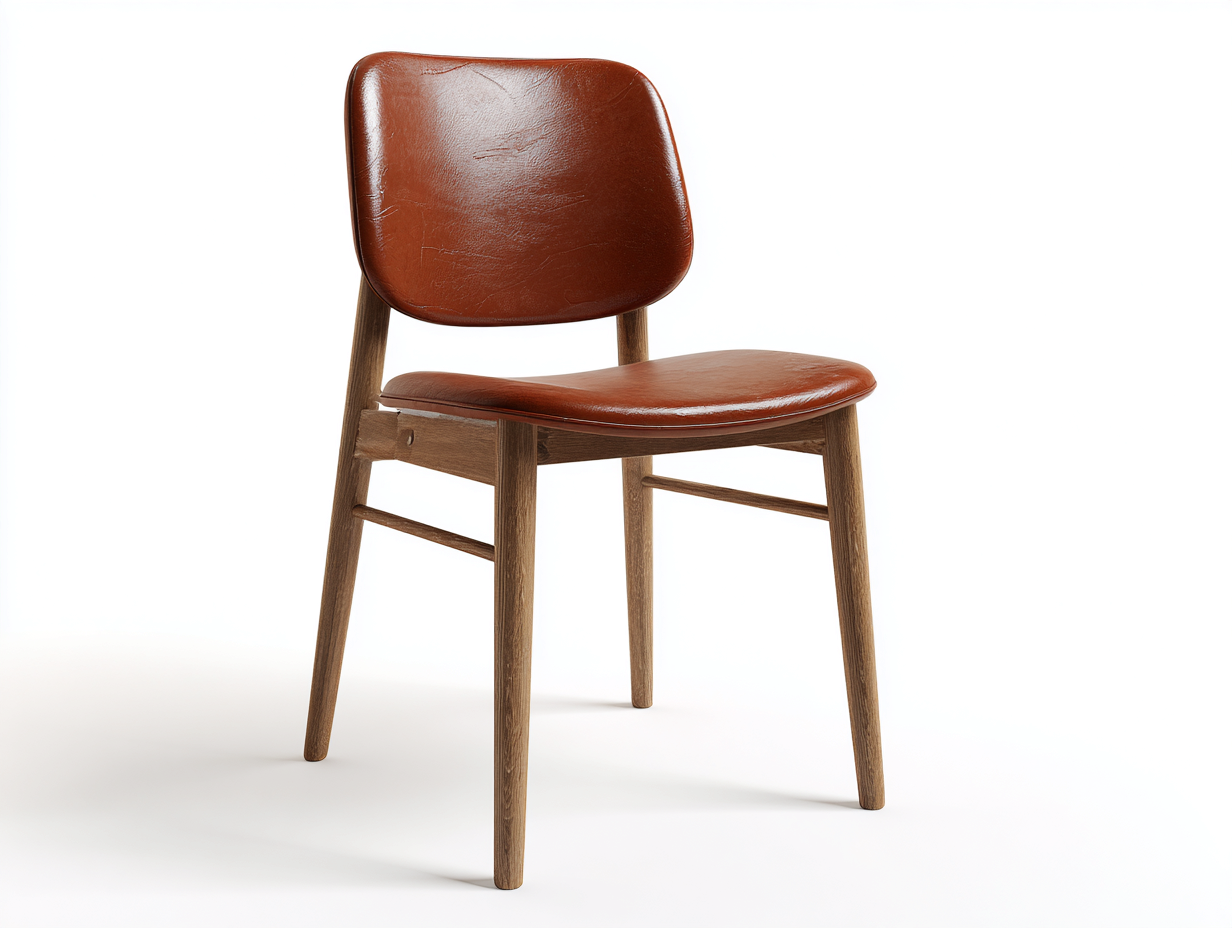 Sillas de comedor tapizadas de cuero sintético con patas de madera 50x52x80 cm - marrón - diseño moderno-Sofagetshop