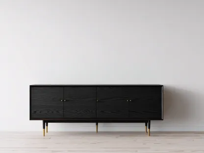 Mueble recibidor madera 200x40x75 cm - negro y dorado - estilo moderno-Sofagetshop