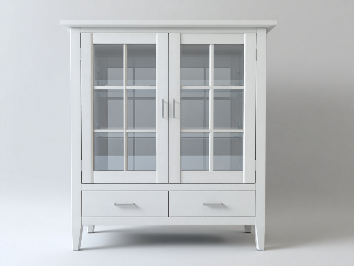 Vitrina de madera con puertas de vidrio 100x40x120 cm - blanco - diseño moderno para salón-Sofagetshop