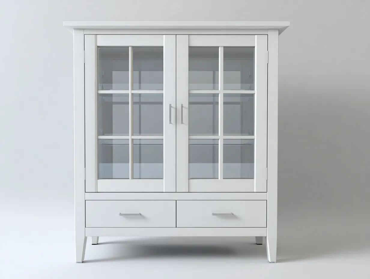 Vitrina de madera con puertas de vidrio 100x40x120 cm - blanco - diseño moderno para salón-Sofagetshop